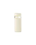 W&P Porter Glass Wide Mouth Bottle w/ Protective Silicone Sleeve | Cream 16 Ounces | On-the-Go...